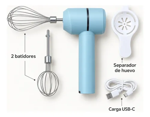 Batidora y Espumador de Leche Inalámbrico Recargable USB – 3 Velocidades - Imagen 2